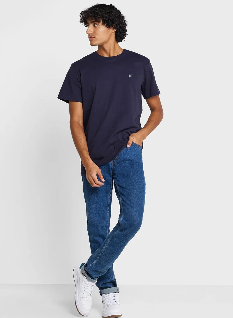 Calvin Klein Jeans Embroidered Badge Crew Neck T-Shirt