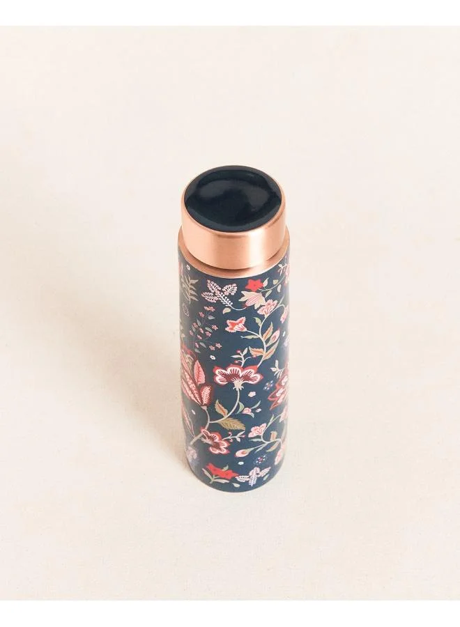 تشومباك تشومباك زجاجة نحاسية وردية عتيقة، 950 مل |زجاجة النحاس |زجاجة ماء للمكتب / المنزل | زجاجة مطبوعة