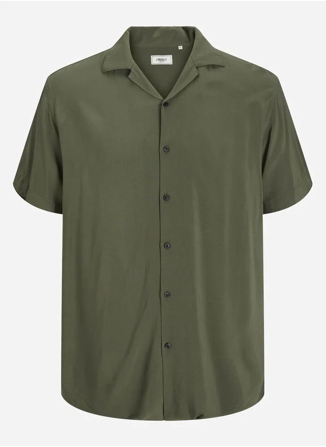 PRODUKT Produkt Solid Resort Collar Short Sleeve Shirt