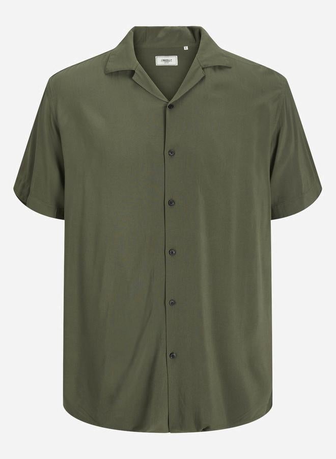 برودكت قميص بياقة منتجع صلب بأكمام قصيرة