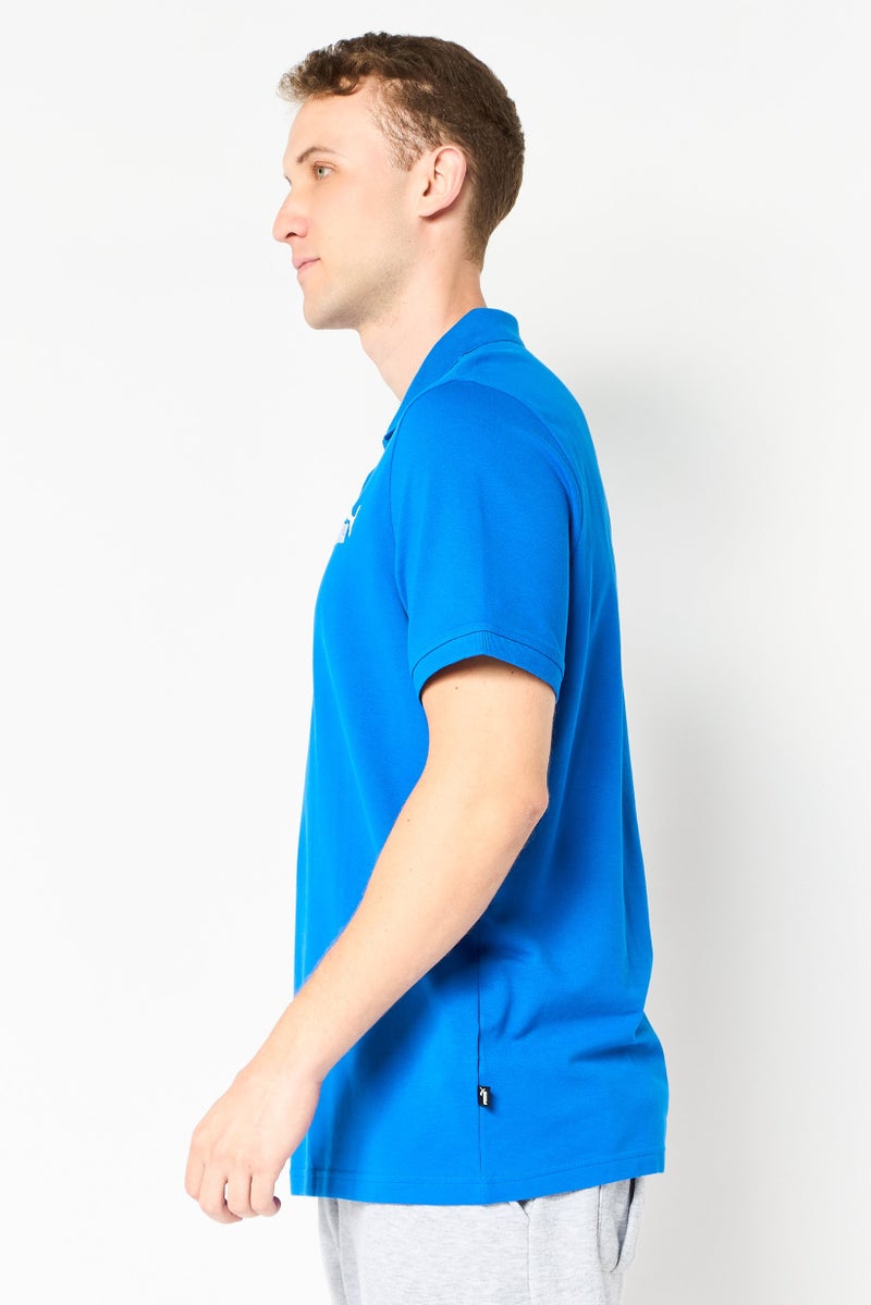 PUMA Men Sportswear Fit Short Sleeve Embroidered Logo Outdoor Polo Shirt, Blue - Image 3