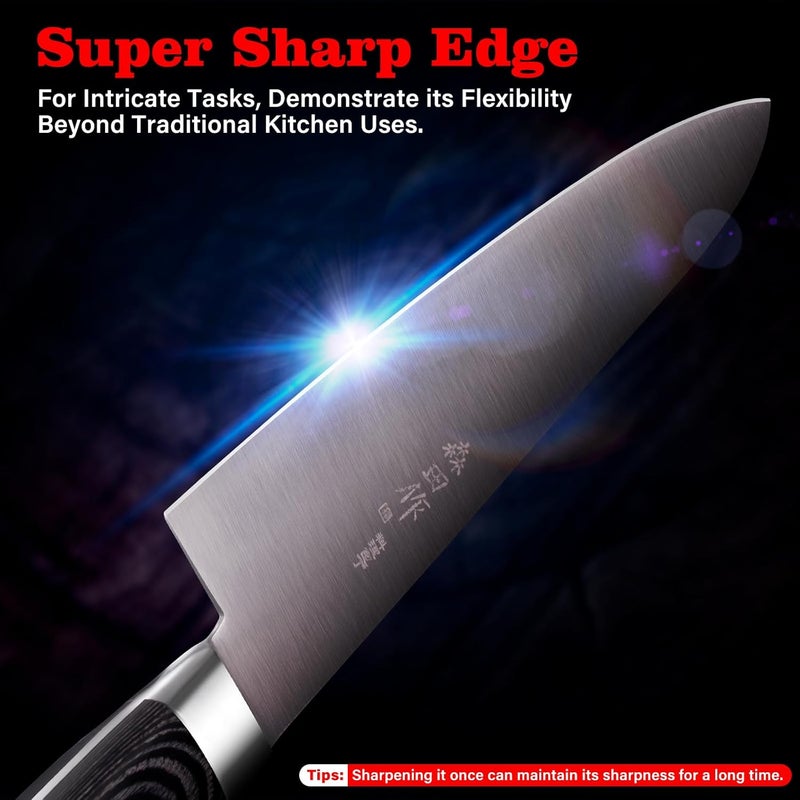 Sumteene Japanese Chef Knife 9.5 inches,Professional Japanese Gyuto Knife with High Carbon Stainless Steel Blade with Red Ergonomic Handle for Household or Work - Image 2