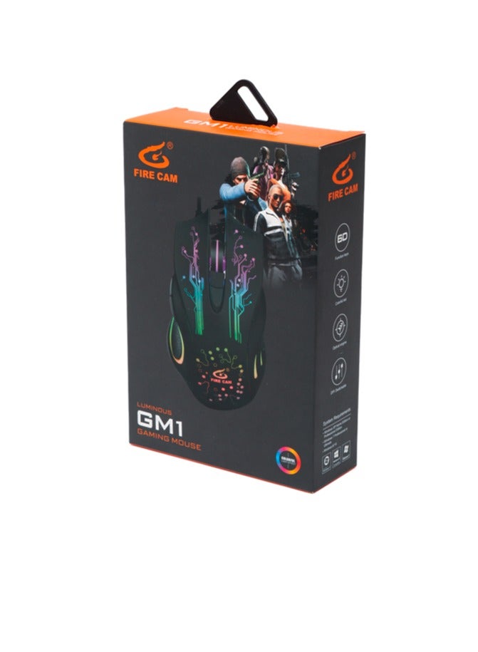 Gaming wired mouse Fire Cam GM1 , RGB lighting with high precision and an ergonomic design  - Image 2