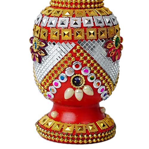Fine Craft India Wooden Handmade Round Sindoor Box with Meena Work Refillable Case Multicolour H 19 W 6 L 5 cm (Sindoor_Dani07) - Image 5