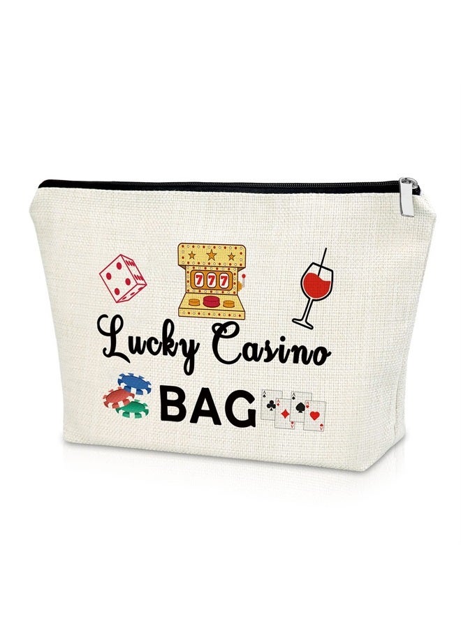 Sazuwu Lucky Casino Gifts Casino Lover Gift Makeup Bag Gambling Gifts for Men Women Birthday Gift for Gambler Mothers Day Gift Cosmetic Bag Retirement Gift for Grandma Christmas Gifts for Casino Lover - Image 1