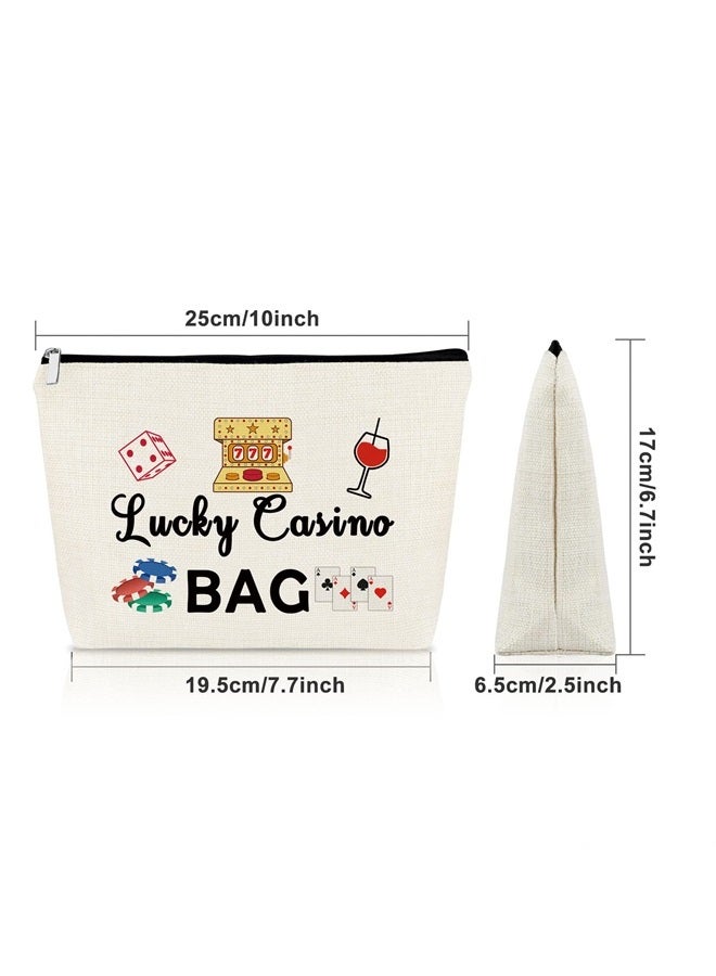 Sazuwu Lucky Casino Gifts Casino Lover Gift Makeup Bag Gambling Gifts for Men Women Birthday Gift for Gambler Mothers Day Gift Cosmetic Bag Retirement Gift for Grandma Christmas Gifts for Casino Lover - Image 3