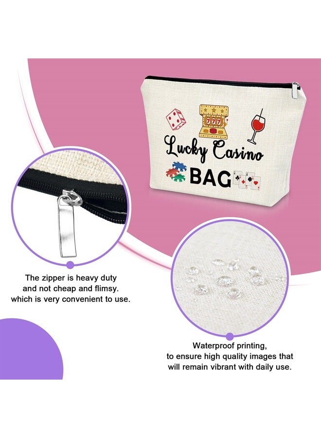 Sazuwu Lucky Casino Gifts Casino Lover Gift Makeup Bag Gambling Gifts for Men Women Birthday Gift for Gambler Mothers Day Gift Cosmetic Bag Retirement Gift for Grandma Christmas Gifts for Casino Lover - Image 4