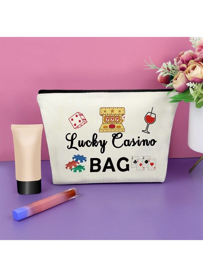 Sazuwu Lucky Casino Gifts Casino Lover Gift Makeup Bag Gambling Gifts for Men Women Birthday Gift for Gambler Mothers Day Gift Cosmetic Bag Retirement Gift for Grandma Christmas Gifts for Casino Lover - Image 2