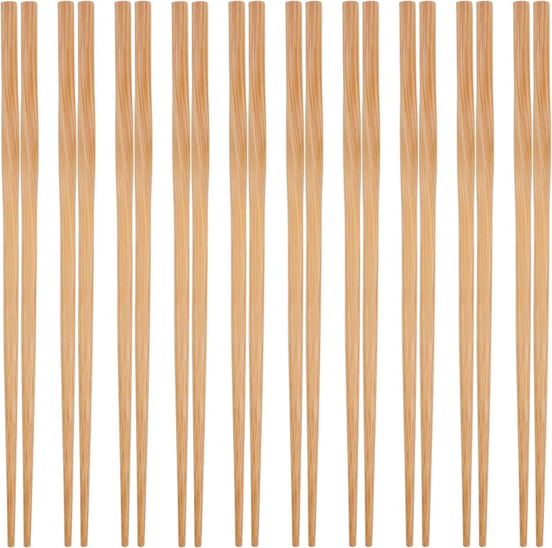 10 Pairs Bamboo Chopsticks, Reusable Chopsticks for Kitchen Dining Room Tasting Sushi Noodles Assorted Asian Dishes 24cm - Image 1