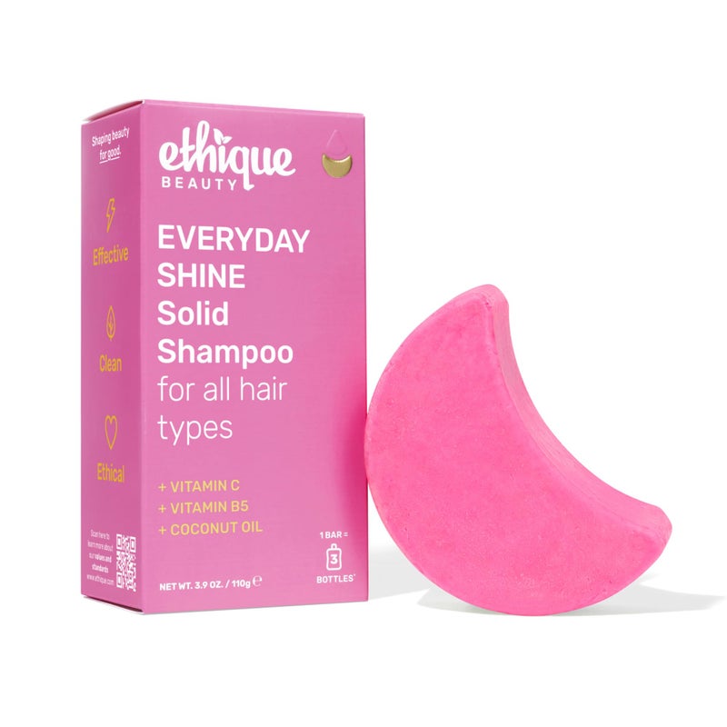 Ethique Everyday Shampoo Bar for soft, shiny hair with Vitamin C - Plastic-Free, Cruelty-Free, Vegan, 3.88 oz - Formerly Pinkalicious - Image 1