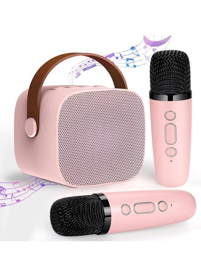 Arabest Karaoke Machine for Kids,Most Popular Birthday Gifts for 3, 4, 5, 6, 7, 8, 9, 10,11,12 +Year Old Girls Boys,Mini Karaoke Machine with 2 Wireless Microphones,Portable Bluetooth Home Party (P-ink) - Image 1