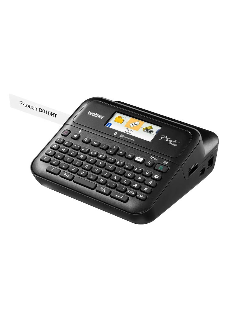 بروذر ماكينة صنع الملصقات المتصلة الاحترافية من بي تاتش PT- D610BT | قم بالتوصيل والإنشاء عبر البلوتوث® على شرائط ملصقات تي زد اي حتى ~ 1 انش - Image 3