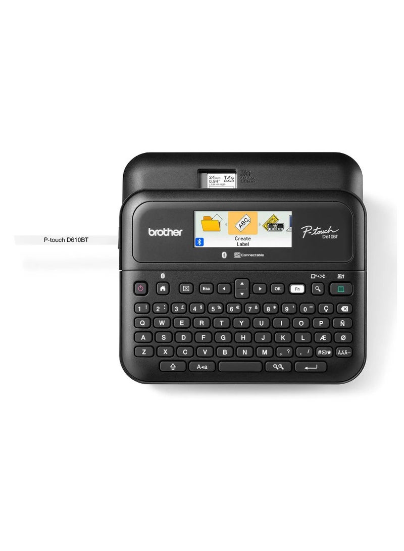 بروذر ماكينة صنع الملصقات المتصلة الاحترافية من بي تاتش PT- D610BT | قم بالتوصيل والإنشاء عبر البلوتوث® على شرائط ملصقات تي زد اي حتى ~ 1 انش - Image 2