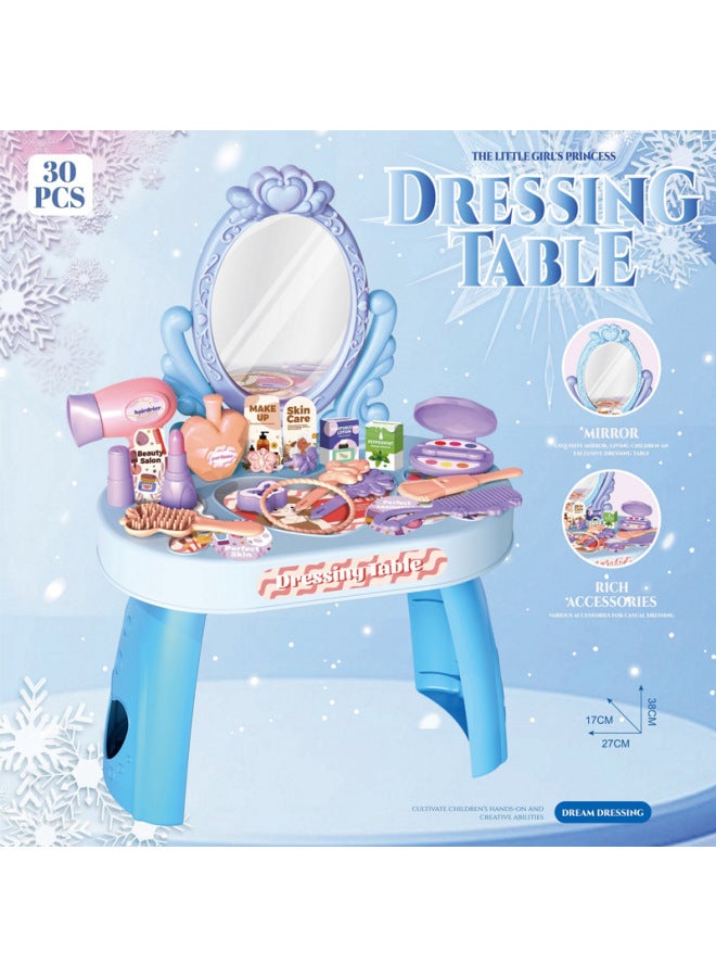 Children's Simulation Makeup Table Princess Girl Dresser Dress Jewelry Play Home Toy Suit-Color:Fun Dresser (Pink)-Specifications:Color Box - Image 3