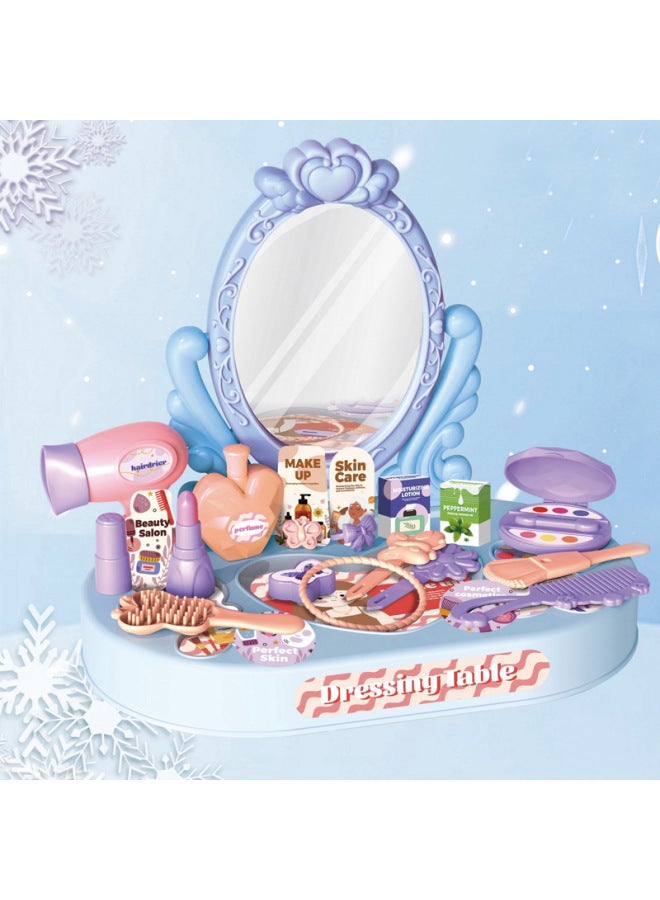 Children's Simulation Makeup Table Princess Girl Dresser Dress Jewelry Play Home Toy Suit-Color:Fun Dresser (Pink)-Specifications:Color Box - Image 4