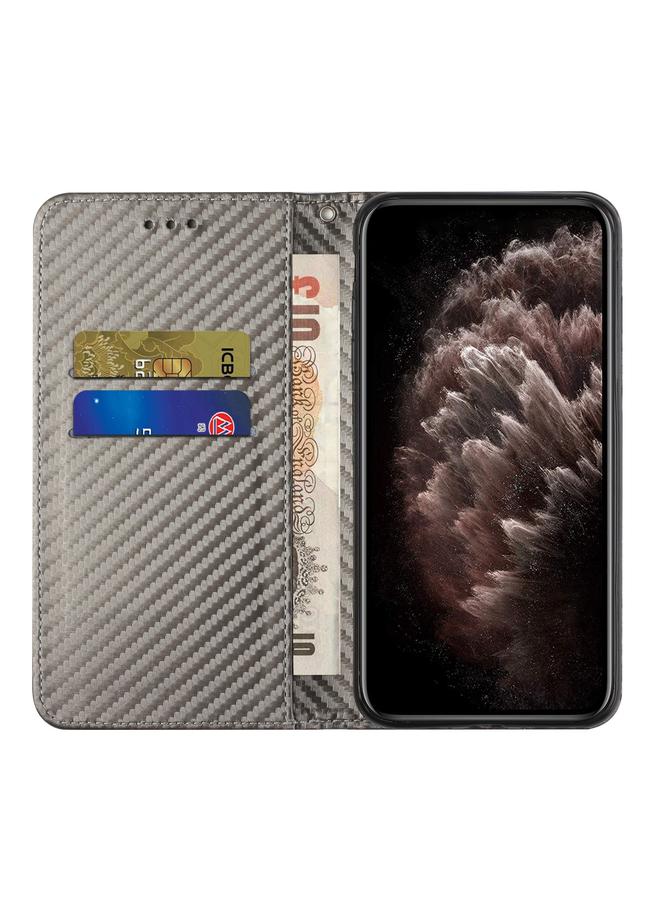 اس-توب جراب لهاتف Samsung Galaxy A14 5G مصنوع من ألياف الكربون مع غطاء جلدي مغناطيسي قابل للطي - Image 4