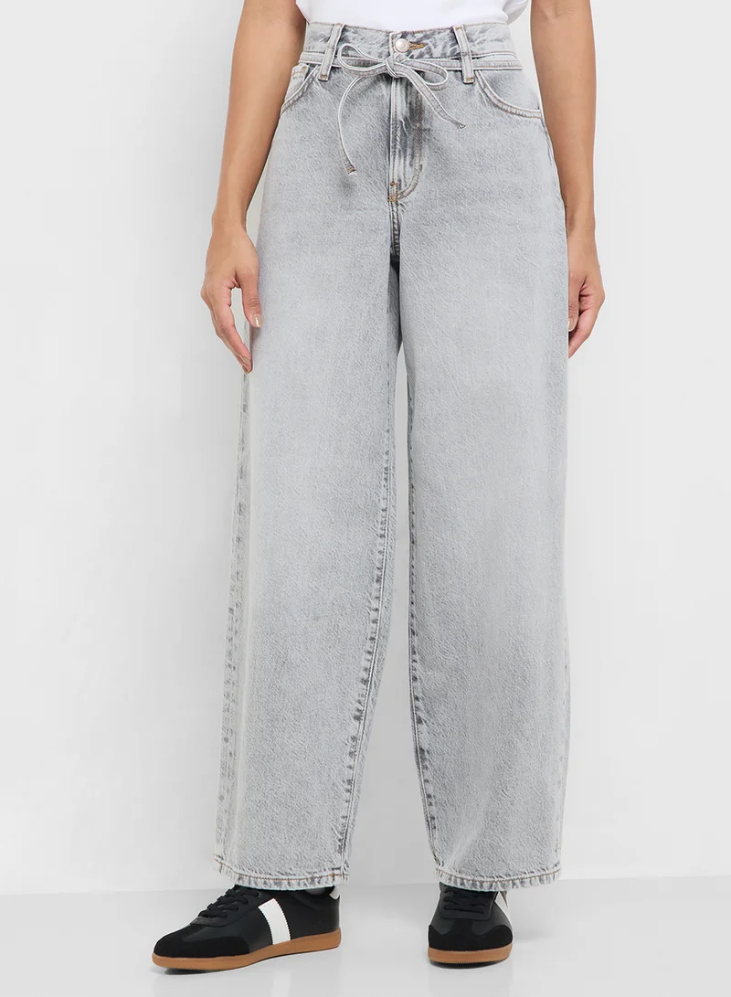 ONLY ONLGIANNA Wide Leg BLEACH DOT Jeans