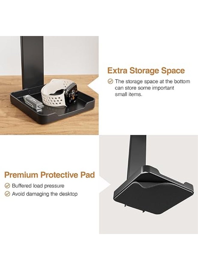 DIOTTI 2-in-1 Headphone Stand and Phone Holder, Universal ABS Headset Rack for Over-Ear Headphones, Sturdy Desktop Organizer for Gaming & Office Use - Image 3