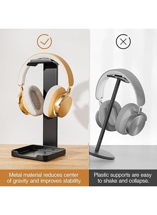 DIOTTI 2-in-1 Headphone Stand and Phone Holder, Universal ABS Headset Rack for Over-Ear Headphones, Sturdy Desktop Organizer for Gaming & Office Use - Image 4