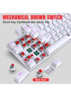 Rock Pow ROCK POW 60% Wired Mechanical Gaming Keyboard 61keys RGB Backlit Ultra-Compact Mini Keyboard Mini Compact Keyboard for PC/Mac Gamer Typist Easy Carry on Trip Red Switch  - Image 2