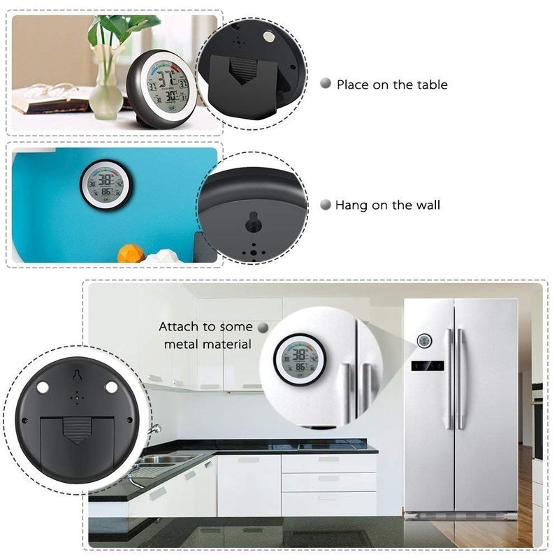 REES52 Digital Temperature Hygrometer, 2-in-1 Thermometer Humidity Monitor Gauge, Indoor Humidity Meter with Large LCD Display, °C/°F Touch Screen, MAX/MIN Records for Home, Car, Office - Image 3