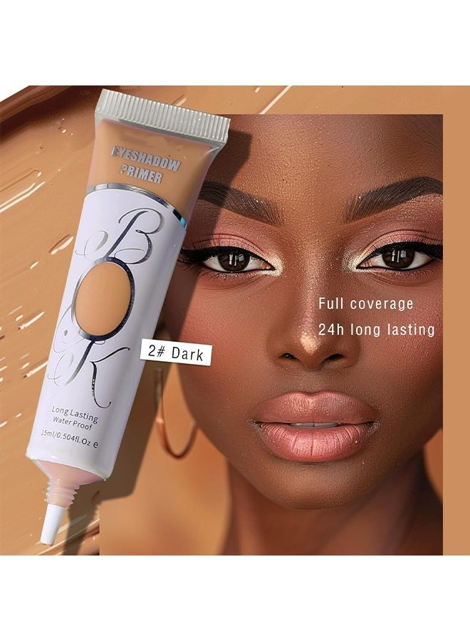 VERONNI Eyeshadow Primer，Matte Eyeshadow Primer for Oily Lids ，No Crease Eye Primer Makeup Eyeshadow Base ，Waterproof & Smudge-proof & Long Lasting Cream Liquid Eye-shadow for All Shadows #DARK - Image 2