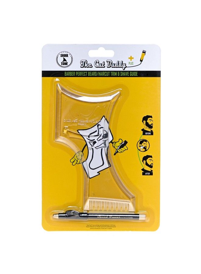 The Cut Buddy PLUS : Shaping + Styling Tool for Beard Hairline & Mustache : 100% Clear Timmer Guide + Bonus Pencil : As Seen on Shark Tank  - Image 3