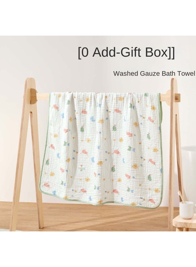 القطن الخالص 【0 إضافات، هيبوالرجينيك】 منشفة استحمام أطفال من 6 طبقات قطنية مغسولة من الشاش، ناعمة ولطيفة على البشرة - Image 4