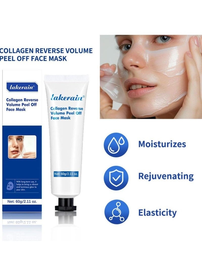 lakerain Collagen Peel Off Face Mask,Hydration Hydrolyzed Collagen,Reduces Sagging & Dullness for Improve Firming Gloss and Hydrating Skin,Collagen Deep Mask for Lifting, Firming - Image 2