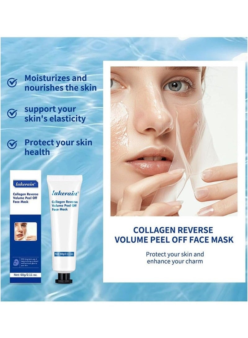 lakerain Collagen Peel Off Face Mask,Hydration Hydrolyzed Collagen,Reduces Sagging & Dullness for Improve Firming Gloss and Hydrating Skin,Collagen Deep Mask for Lifting, Firming - Image 3