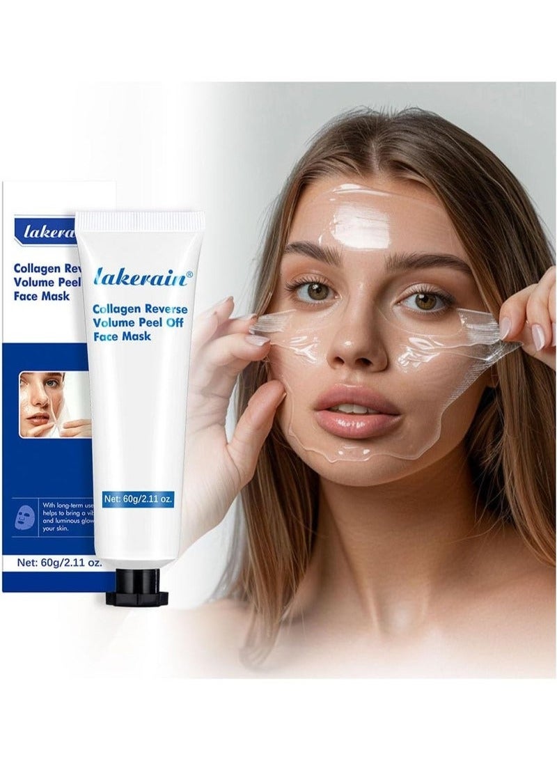 lakerain Collagen Peel Off Face Mask,Hydration Hydrolyzed Collagen,Reduces Sagging & Dullness for Improve Firming Gloss and Hydrating Skin,Collagen Deep Mask for Lifting, Firming - Image 1