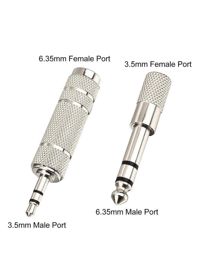 4 Pieces Headphone Adapter 6.35 mm (1/4 Inch) Male to 3.5 mm Female and Audio Stereo Plug 3.5 mm Male to 6.35 mm (1/4 Inch) Female - Image 2