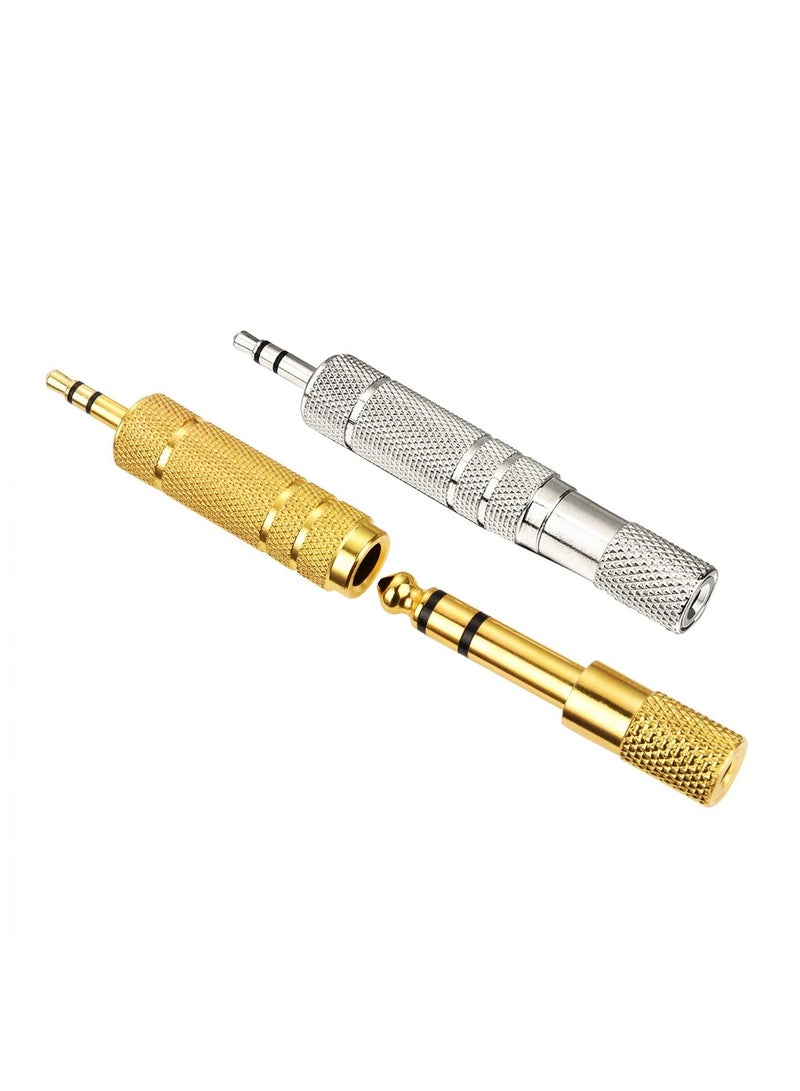 4 Pieces Headphone Adapter 6.35 mm (1/4 Inch) Male to 3.5 mm Female and Audio Stereo Plug 3.5 mm Male to 6.35 mm (1/4 Inch) Female - Image 3