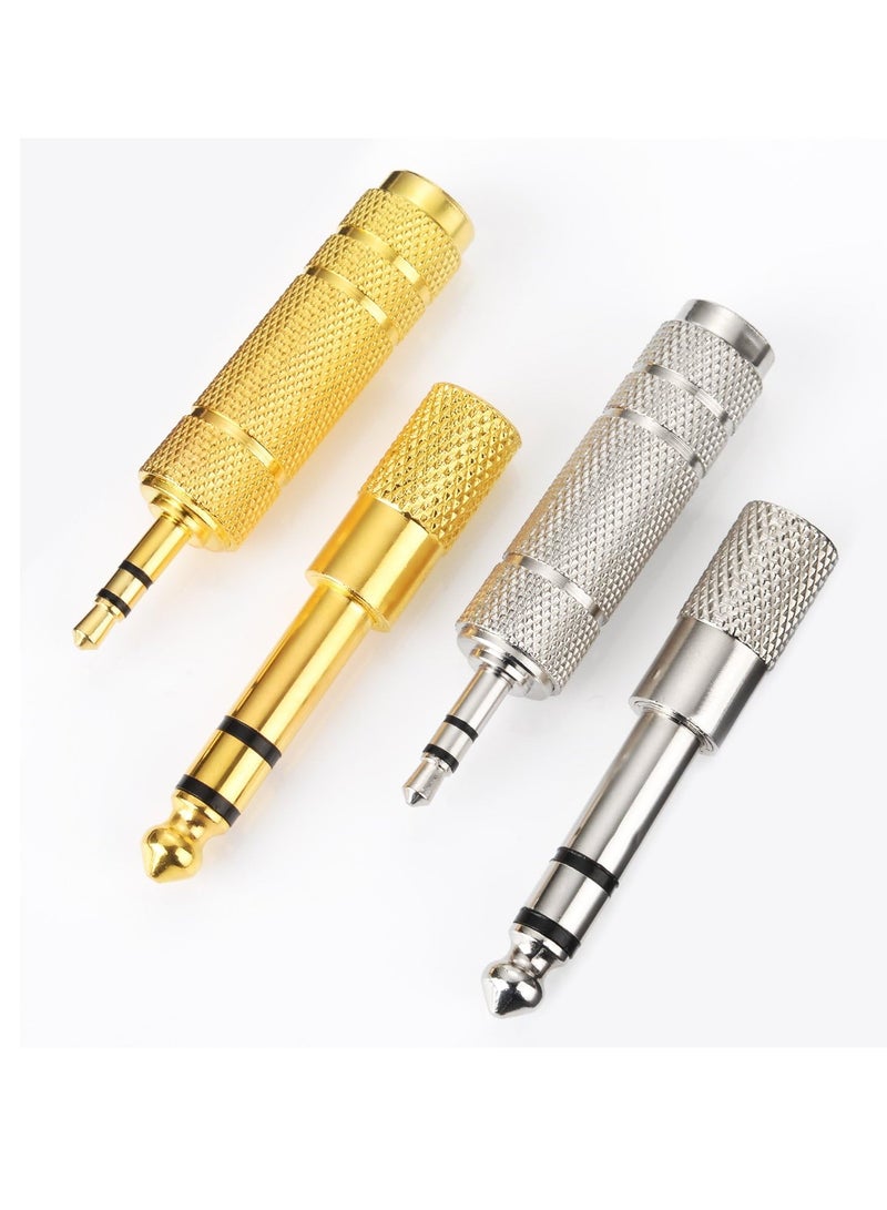 4 Pieces Headphone Adapter 6.35 mm (1/4 Inch) Male to 3.5 mm Female and Audio Stereo Plug 3.5 mm Male to 6.35 mm (1/4 Inch) Female - Image 5