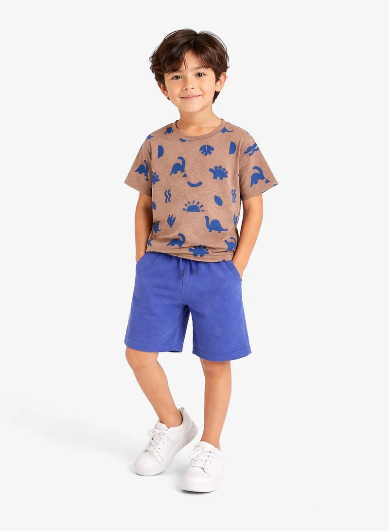 ريبلز مع نمشي Boys Drop Shoulder T-shirt & Shorts Set