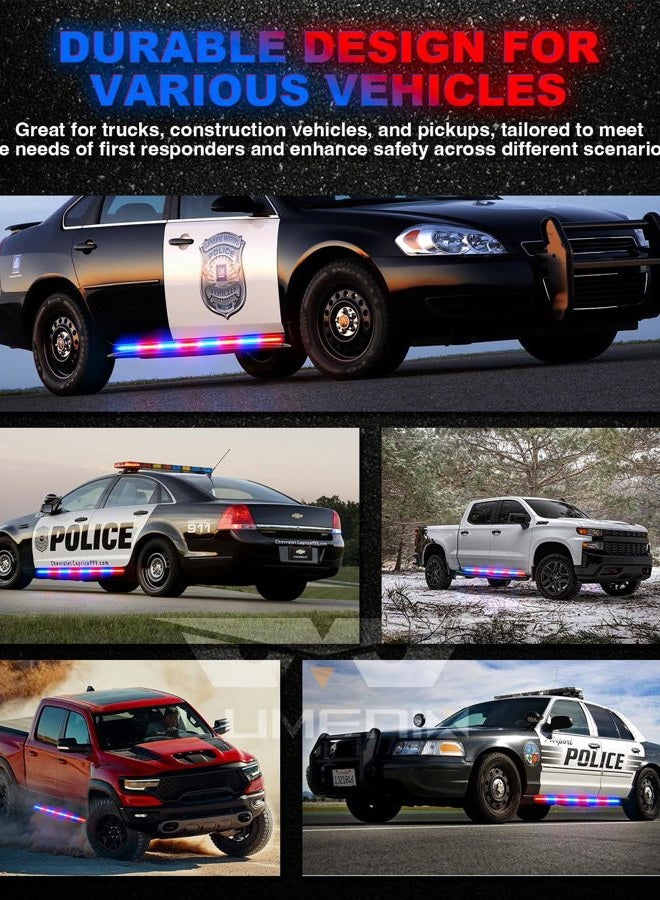 LUMENIX 2PCS 70 Inch Emergency Strobe Lights Strip, Red and Blue LED Running Board Flexible Light Bar Safety Flashing Warning Police Cop Side Lights for POV Law Enforcement Vehicles Trucks Pickups - Image 5