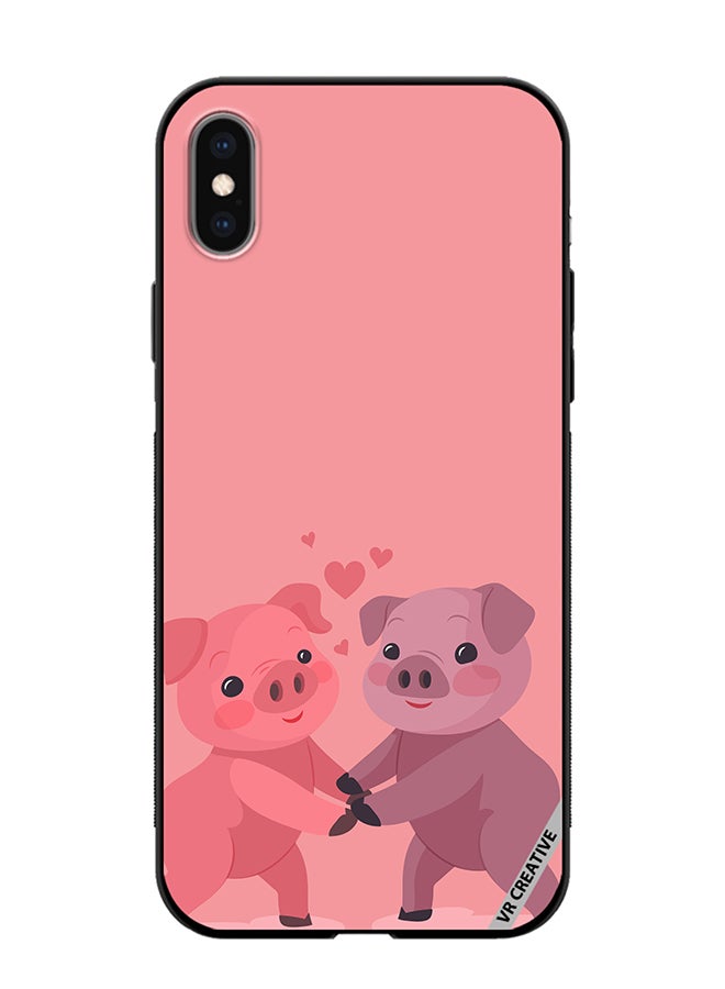 VR CREATIVE Protective Case Cover For Apple iPhone X/XS Love Pig Design Multicolour - Image 1