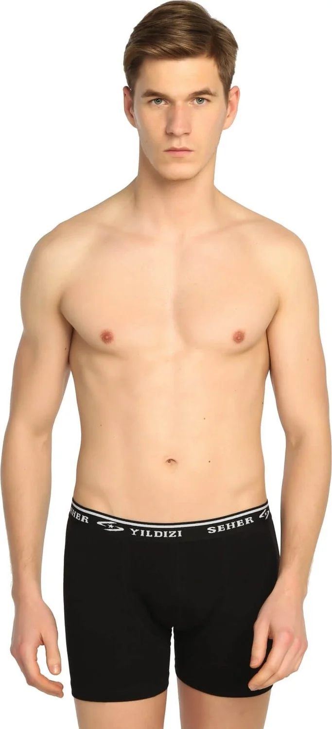 Seher Yıldızı Dawn Star Solid Color Combed Cotton Lycra Men's Boxer 6 Pack