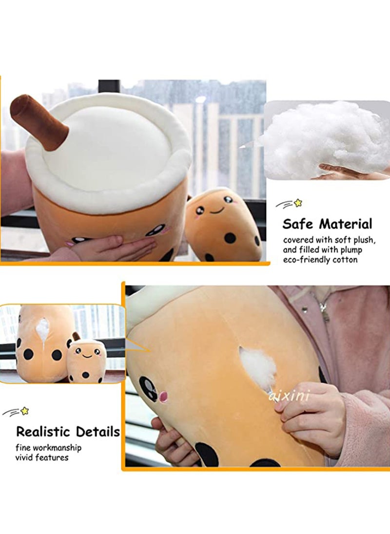 KASTWAVE Pillow 13.7 inch Stuffed Boba Plushie Bubble Tea Plush Pillow Soft Milk Tea Shaped Plush Stuffed Pillow, Kawaii Plush Toy Gifts for Boys Girls  - Image 2