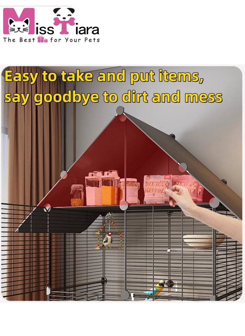 MissTiara - Bird Large Cage for Parakeets, Parrotlets, Cockatiels, Budgie Finch Lovebird Canary Pet Bird Accessories included Large space multiple birds fly freely with Storage design 74*37*152cm - Image 1