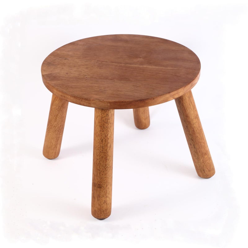 zaowofires Round Solid Wooden Step Stoolï¼Œ Garden Stoolï¼Œ9.3''H,Plant Stool ï¼ŒWood Legs Detachable for Plant Stand, Kitchen, Bathroomï¼ŒBedroomï¼ŒLivingroom (Walnut, 9.3inch) - Image 1
