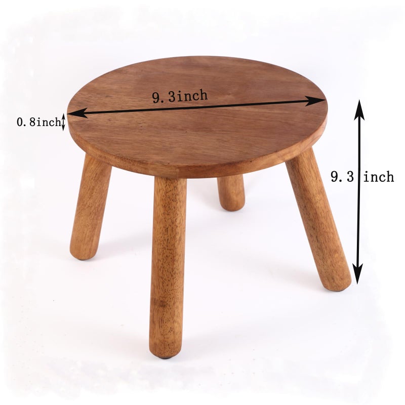 zaowofires Round Solid Wooden Step Stoolï¼Œ Garden Stoolï¼Œ9.3''H,Plant Stool ï¼ŒWood Legs Detachable for Plant Stand, Kitchen, Bathroomï¼ŒBedroomï¼ŒLivingroom (Walnut, 9.3inch) - Image 3