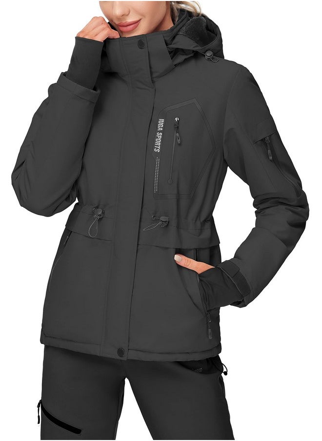 IUGA IUGA Women's Waterproof Ski Jackets Warm Winter Snow Coats Windproof Jackets Outdoor Mountain Hooded Raincoat with Pockets  - Image 1