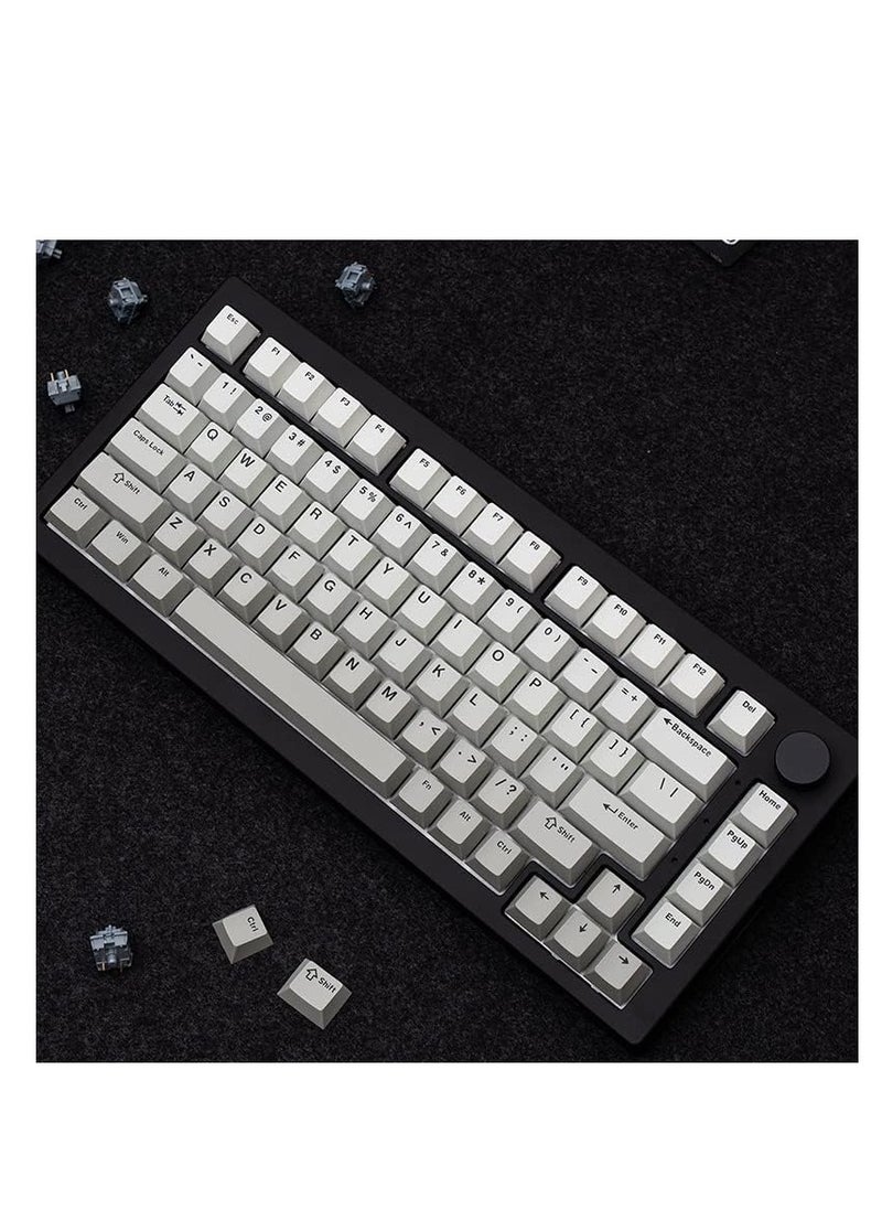 AKKO - Akko PBT Keycaps Cool Gray Gradient Theme 132-Key Cherry Profile Double-Shot Keyboard Keycap Set with MX Style Stem for Mechanical Keyboards - Image 1