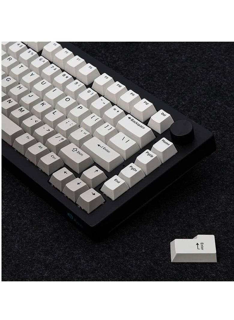 AKKO - Akko PBT Keycaps Cool Gray Gradient Theme 132-Key Cherry Profile Double-Shot Keyboard Keycap Set with MX Style Stem for Mechanical Keyboards - Image 1