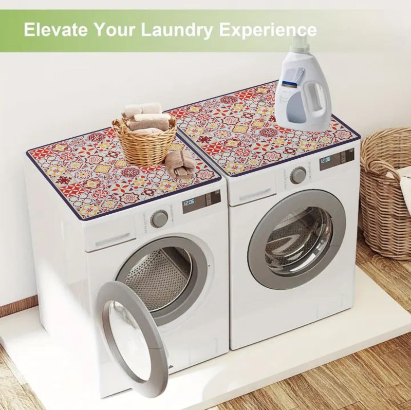 Home-Cloud HomeCloud Rubber Washing Machine Mats For Top Of Washer, Washing Machine Protective Mats, Dish Drying Mat, Non-Slip Waterproof Washer Dryer Dust Cover Mat For Laundry & Kitchen (60Cm X 60Cm) (Multi) - Image 3