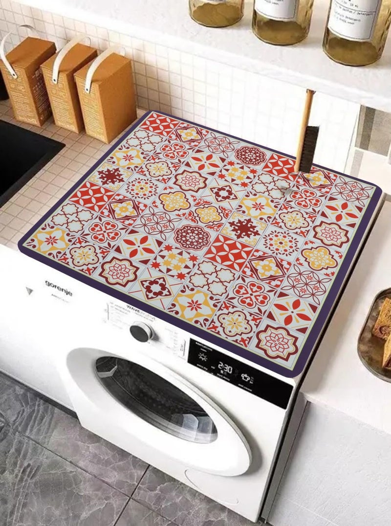 Home-Cloud HomeCloud Rubber Washing Machine Mats For Top Of Washer, Washing Machine Protective Mats, Dish Drying Mat, Non-Slip Waterproof Washer Dryer Dust Cover Mat For Laundry & Kitchen (60Cm X 60Cm) (Multi) - Image 5