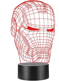 Iron Man Marvel Cartoon 3D Lamp Table Desk Night Light Multicolor Mode Fade Flash Illusion USB Iron Man Face FIgure