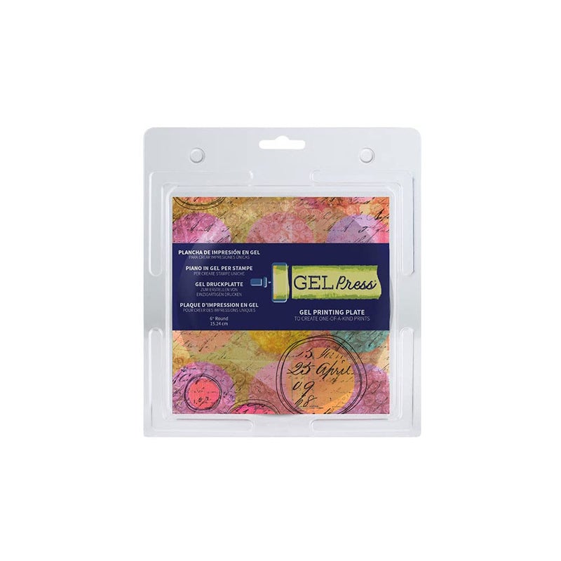 Gel Press Monoprinting Print Plate 6 Circle Gel Plate Printmaking Supplies Reusable Gel Printing Plate for Press Art for Card Making Scrapbooking Journaling Arts and Crafts Home Decor