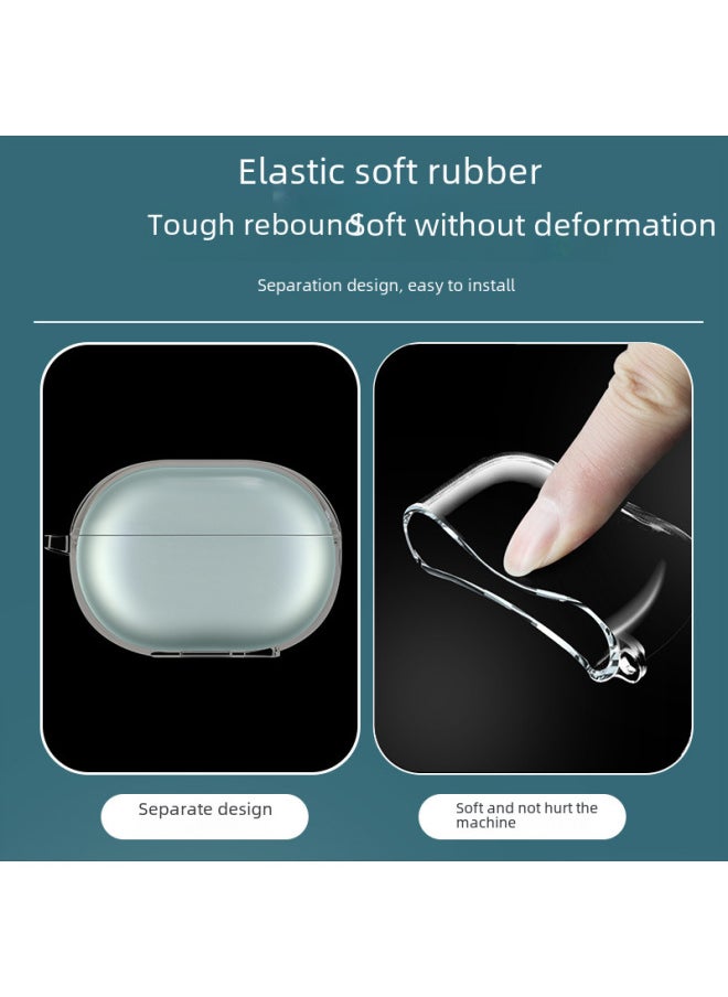 For Huawei FreeBuds Pro4 Transparent Protective Cover 3 Bluetooth Headset Anti-drop Wear-resistant HD Protective Shell-Color:For Huawei Huawei Freebuds Se 2-Model:TPU Transparent Protective Cover [with Hook]]